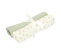 Little Dutch Juego de 2 paños de muselina (70 x 70 cm) de algodón, hojas de arándanos y hojas de savia, color verde