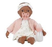 Little Dutch 4580 Muñeca bebé Noa 7 piezas (ropa para muñecas, chupete y botella), ojos marrones y cuerpo blando, 36 cm, a partir de 18 meses