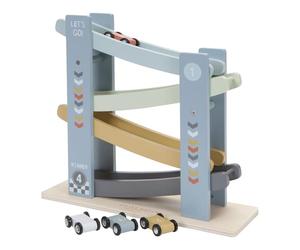 Little Dutch Pista de Bolas de Madera - Pista de Carreras de Coches - Incluye 4 Coches - para Niños y Niñas a Partir de 18 Meses - (Marina)