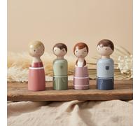 Little Dutch 7121 FSC, casa de muñecas de madera, juego de 4 piezas, color rosa