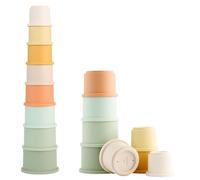Little Dutch Torre apilable de plástico, 8 piezas, para bebés y niños pequeños, también utilizable como juguete de baño, multicolor