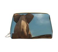 Little Elephant On Tree - Bolsa de maquillaje de gran capacidad, bolsa de cosméticos de piel sintética para mujer, Blanco, Talla única