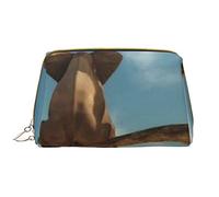 Little Elephant On Tree - Bolsa de maquillaje de gran capacidad, bolsa de cosméticos de piel sintética para mujer, Blanco, Talla única