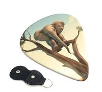 Little Elephant on Tree - Púas de guitarra de celuloide de 0,71 mm de grosor con soporte de piel, púa de guitarra personalizada para bajo, guitarras eléctricas y acústicas, regalo para amantes de las