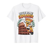 Little Explorer Roma Adventure Pizza Scooter Recuerdo para niños Camiseta