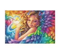Little Fairy Rainbow Wings Puzzles 1000 Piezas Maquetas Educativas Detalladas Tiempo Feliz Rompecabezas para Familia Construir DIY Aliviar Estrés Decoración Hogar 1000 PCS