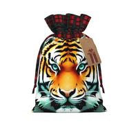 Little Fat Tiger Head - Bolsas de Navidad con cordón para aperitivos, bolsas reutilizables para regalos de Navidad, S