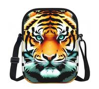 Little Fat Tiger Head - Bolso cruzado pequeño con cremallera para mujer, impermeable, casual, para viajes, cartera de teléfono