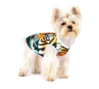 Little Fat Tiger Head - Chaleco de algodón con estampado completo para mascotas, ropa para perros y gatos, suave, elástico, transpirable, para mascotas