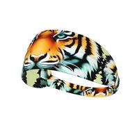 Little Fat Tiger Head - Diadema deportiva elástica, suave, agradable al tacto, absorbente y transpirable para una variedad de deportes al aire libre
