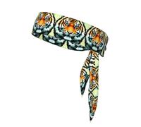 Little Fat Tiger Head - Diadema deportiva unisex con estampado de cabeza de tigre - Banda elástica ajustable para fitness, deportes y correr
