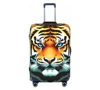 Little Fat Tiger Head - Funda protectora para maleta de carrito, antiarañazos, protector de equipaje, 18-32 pulgadas, adecuada para viajes, viajes de negocios, White, L