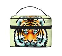 Little Fat Tiger Head - Neceser de maquillaje con estampado de cabeza de tigre para mujer, organizador de artículos de aseo grande para viajes