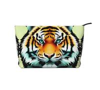 Little Fat Tiger Head - Neceser de pana de gran capacidad, impermeable, para guardar artículos de tocador, Black, Talla única