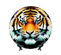 Little Fat Tiger Head - Platos decorativos de cerámica de porcelana china con soporte de exhibición hecho a mano, adorno de cerámica con personalidad, plato de cena de porcelana, manualidades para