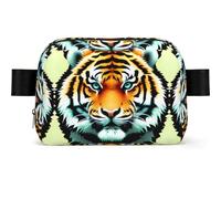 Little Fat Tiger Head - Riñonera impermeable para hombres y mujeres, riñonera ajustable para viajes, bolsa cruzada ligera para correr, gimnasio