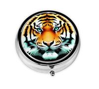 Little Fat Tiger Heada - Caja de medicina pequeña de tres compartimentos que se puede colocar en tu bolsillo o bolso y puede almacenar vitaminas.