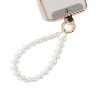 Little Fire Craft Correa de muñeca con cuentas para teléfono, correa de mano con cuentas de perlas, correa de muñeca desmontable para smartphone (blanco perla)