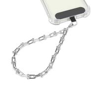 Little Fire Craft Correa de muñeca de metal para teléfono celular, correa de muñeca para teléfono celular, cadena de metal (plata)