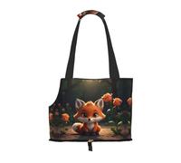 Little Fox and Rose - Bolsa de hombro plegable portátil para mascotas, adecuada para llevar mascotas pequeñas