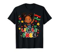 Little Free Juneteenth Black Girl Flag Camiseta