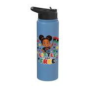 Little Free Juneteenth Black Girl Flag Stainless Steel Insulated Water Bottle