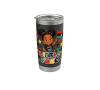 Little Free Juneteenth Black Girl Flag Vaso térmico de acero inoxidable de doble pared
