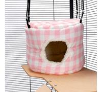 Little Friends Hamaca de Juguete para Ratas, Hurones y Chinchillas - Cama Colgante Suave - 30 x 30 x 25 cm - Gingham Rosa