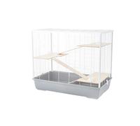 Little Friends Plaza XL - Jaula para ratas y hámster, 100 x 54 x 83 cm, gris/blanco
