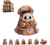 Little Ghost's Cozy Halloween DIY Patchwork Kit, 6 Estilos Juego de Fabricación de Muñecas, Retro Lindo Fantasma Patchwork Costura Craft Kit Decoración Hecha a Mano Adorno Regalo