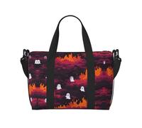 Little Ghosts in the Fire - Bolsa de viaje grande estampada para gimnasio, fin de semana y viaje de negocios, bolsa de hombro, ligera