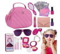Little Girl Purse, Pretend Play Set, Dress Up Toy Kit, Wallet Phone Sunglasses, Fun Accessories, Perfect for Girls Age 3-8 and Creative Playtime, 7.87x2.56x6.5 Inches