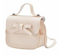 Little Girl's Leather Shoulder Bag - Under The Arm Purse, One-Shoulder & Solid Color(White)