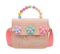Little Girls Purse, Mini Princess Shoulder Bag for Kids, Cute Flower Clutch Wallet Gift for Baby Toddler Preschooler Teen Girl for Party Travel Dress-Up Birthday Fashion Accessory 13x5.5x11cm