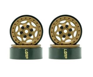 Little Guy Racing Parts Ghost Series 1.0 Beadlock Ruedas compatibles con escala 1/24 RC Axial SCX24, RGT, Element, Enduro, URUAV, (bronce satinado), 28 mm x 31 mm x 13 mm (4 ruedas por pedido) LGW502
