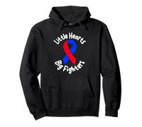 Little Hearts Big Fighters CHD Diseño de Apoyo de Conciencia Sudadera con Capucha
