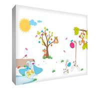 Little Helper ANIMALS1624-12 Feel Good Art - Lienzo con tipografías variadas (60 x 40 cm), diseño de animales, color azul petróleo