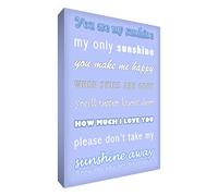 Little Helper El pequeño ayudante dom 128-14G Feel Good Arte decoración de la pared de la lona en el estilo tipográfico moderno Tú eres mi sol, 30 x 20 cm, helblau