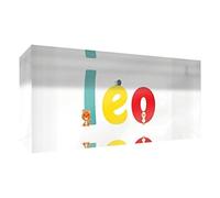 Little Helper lhv-leo-515blk-15fr recuerdo decorativo de acrílico transparente pulido como diamante estilo illustratif pintado con el nombre de joven niño Léo 5 x 15 x 2 cm pequeño