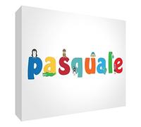 Little Helper LHV-PASQUALE-A5BLK-15IT - Panel decorativo para recién nacido/bautizo, idea de regalo, diseño personalizable con nombre de niños pascual, multicolor, 14,8 x 21 x 2 cm