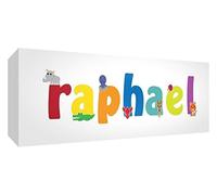 Little Helper lhv-raphael-3084 - 15 FR lienzo caja Galerie enveloppé con panel frontal estilo illustratif pintado con el nombre de joven niño Rafael 30 x 84 x 3 cm gran