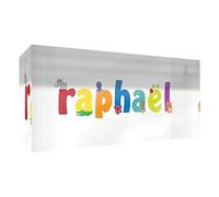 Little Helper lhv-raphaël-521blk-15fr recuerdo decorativo de acrílico transparente pulido como diamante estilo illustratif pintado con el nombre de joven niño Rafael 5 x 21 x 2 cm gran