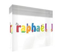 Little Helper lhv-raphael-a7blk-15fr recuerdo decorativo de acrílico transparente pulido como diamante estilo illustratif pintado con el nombre de joven niño Rafael 7,4 x 10,5 x 2 cm pequeño