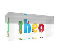 Little Helper lhv-theo-521blk-15fr recuerdo decorativo de acrílico transparente pulido como diamante estilo illustratif pintado con el nombre de joven niño Theo 5 x 21 x 2 cm gran