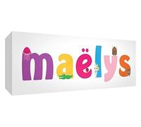 Little Helper lienzo caja Galerie enveloppé con panel frontal estilo illustratif pintado con el nombre de joven maëlys 21 x 59 x 3 cm) medio