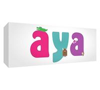 Little Helper lienzo caja Galerie enveloppé con panel frontal estilo illustratif pintado con el nombre de joven Aya 21 x 59 x 3 cm) medio