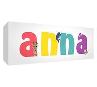 Little Helper lienzo caja Galerie enveloppé con panel frontal estilo illustratif pintado con el nombre de joven Anna 21 x 59 x 3 cm) medio