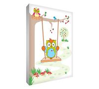 Little Helper OWL128-12G Feel Good Art - Lienzo (40 x 30 cm), diseño de mamá búho e hijo búho en árbol