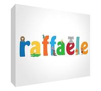 Little Helper Panel Decorativo Bebé/Bautizo Idea de Regalo, Diseño de Dibujo Personalizada con Nombre Para Adolescente Raffaele 10.5 x 14.8 x 2 cm multicolor
