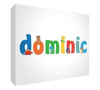 Little Helper Panel Decorativo Bebé/Bautizo Idea de Regalo, Diseño de Dibujo Personalizada con Nombre Para Adolescente Dominic 10.5 x 14.8 x 2 cm multicolor
